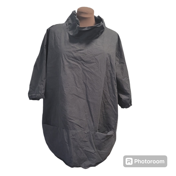 Vintage 90's Oversized Skif Black Cowl Neck Cotton Top - Picture 2 of 10